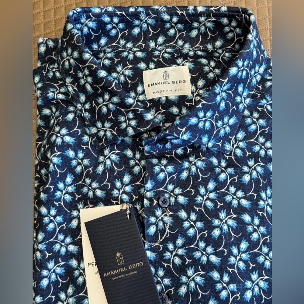NEW EMANUEL BERG BYRON 4flex stretch NAVY floral XXL 2XL 46 18